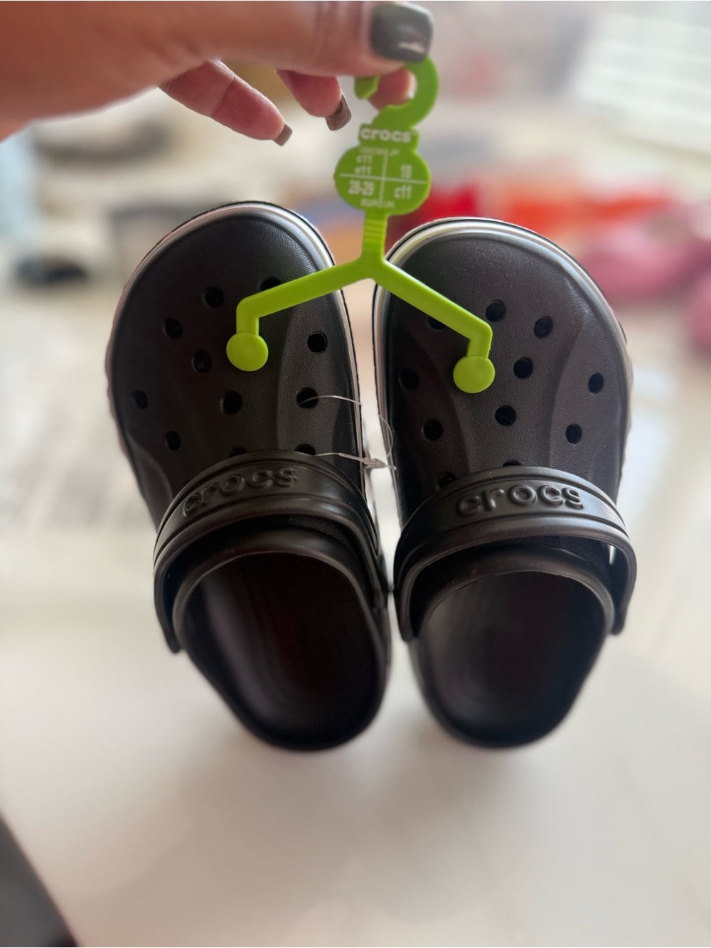 Crocs Kids Bayaband Clog Black / White Slip On Clogs NWT Size C11